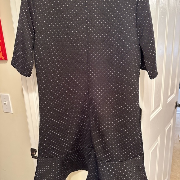 Ann Taylor NWT short sleeved black polka dot dress. Size 10 Petite. - Picture 3 of 6